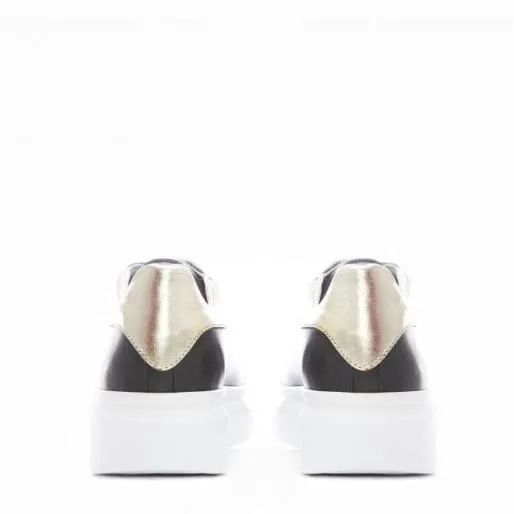 BLovi Black And Gold Metallic Leather Women Moda In Pelle Casual Shoes And Trainers BLovi Black And Gold Metallic Leather Women Moda In Pelle Casual Shoes And Trainers