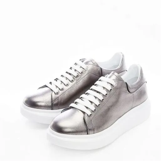 BLovi Pewter Leather Women Moda In Pelle Casual Shoes And Trainers BLovi Pewter Leather Women Moda In Pelle Casual Shoes And Trainers