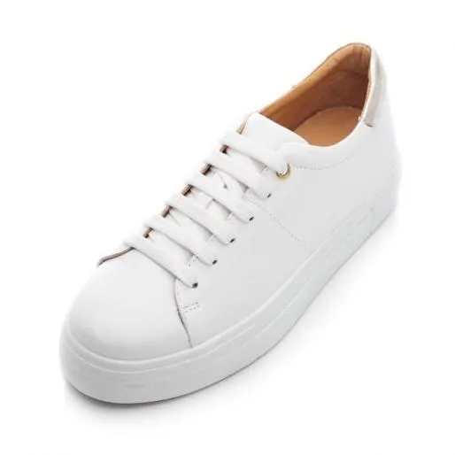 BNoho WhiteGold Leather Women Moda In Pelle Platform Trainers BNoho WhiteGold Leather Women Moda In Pelle Platform Trainers