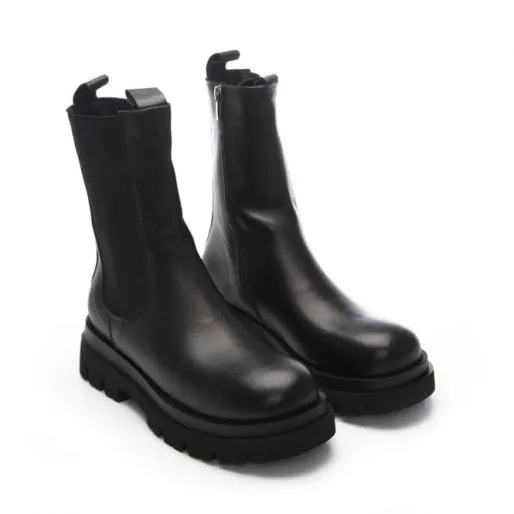 BPuncher Black Leather Women Moda In Pelle Black Boots BPuncher Black Leather Women Moda In Pelle Black Boots