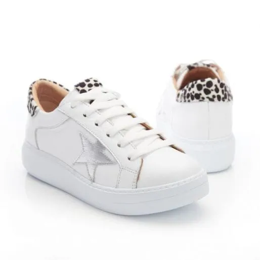 BRockie White Zebra Leather Women Moda In Pelle White Trainers BRockie White Zebra Leather Women Moda In Pelle White Trainers