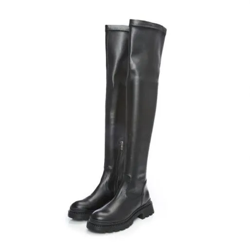 B Stari Black Leather Women Moda In Pelle Heeled And Wedge Boots B Stari Black Leather Women Moda In Pelle Heeled And Wedge Boots