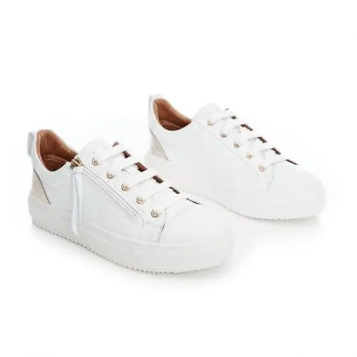 BVista WhiteGold Leather Women Moda In Pelle White Trainers BVista WhiteGold Leather Women Moda In Pelle White Trainers