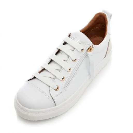 BVista WhiteGold Leather Women Moda In Pelle White Trainers BVista WhiteGold Leather Women Moda In Pelle White Trainers