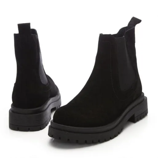 BWaya Black Suede Women Moda In Pelle Ankle Boots BWaya Black Suede Women Moda In Pelle Ankle Boots