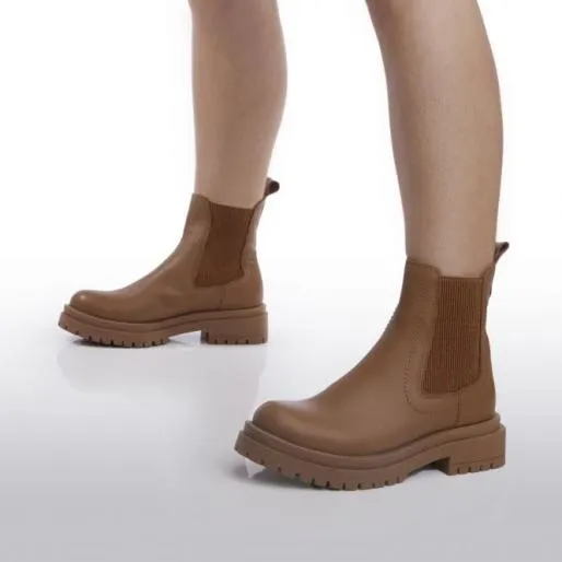 BWaya Tan Leather Women Moda In Pelle Ankle Boots BWaya Tan Leather Women Moda In Pelle Ankle Boots