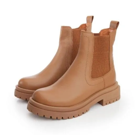 BWaya Tan Leather Women Moda In Pelle Ankle Boots BWaya Tan Leather Women Moda In Pelle Ankle Boots