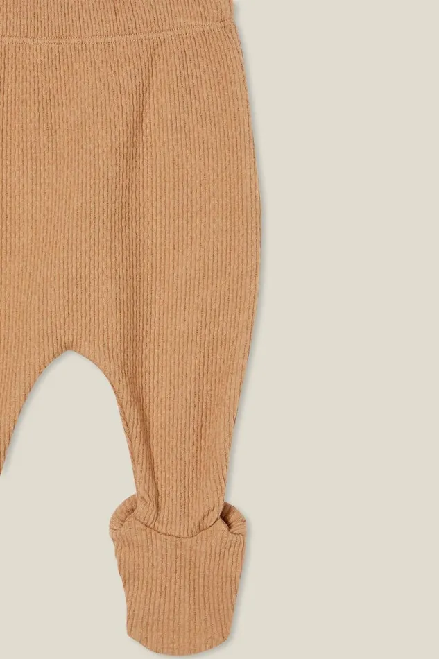 Baby Bottoms Cotton On Organic Newborn Pointelle Footed Legging Taupy Brown