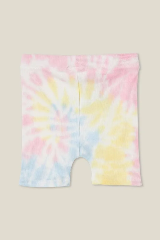 Baby Bottoms Cotton On Rain Rib Bike Shorties Rainbow Tie Dye