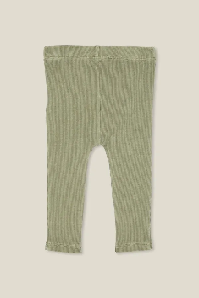 Baby Bottoms Cotton On The Row Rib Skinny Legging Silver Sage Wash