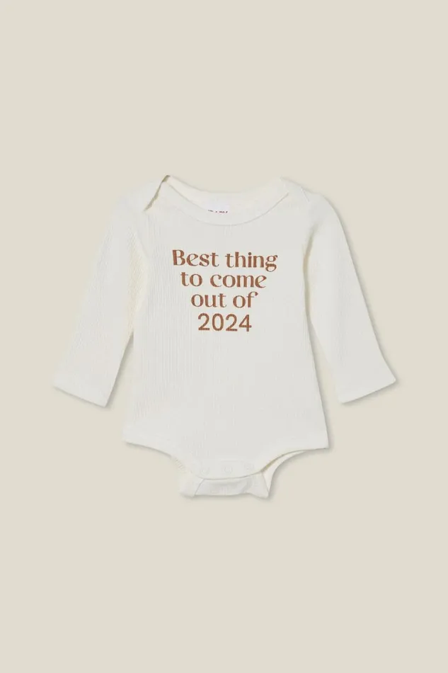 Baby Rompers and All In Ones Cotton On Organic Newborn Pointelle Long Sleeve Bubbysuit Milkbest Thing 2024