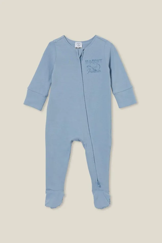 Baby Rompers and All In Ones Cotton On The Long Sleeve Zip Romper Usa Dusty Bluehowdy Partner