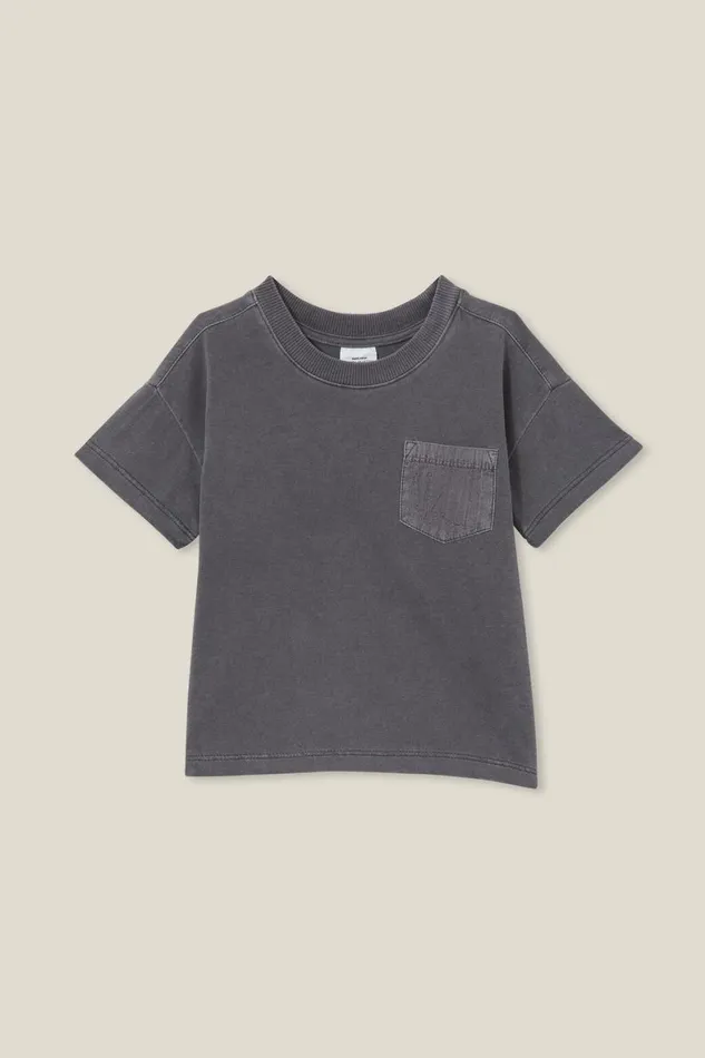 Baby Tops Jackets and Sweaters Cotton On Alfie Drop Shoulder Tee Rabbit Grey Wash