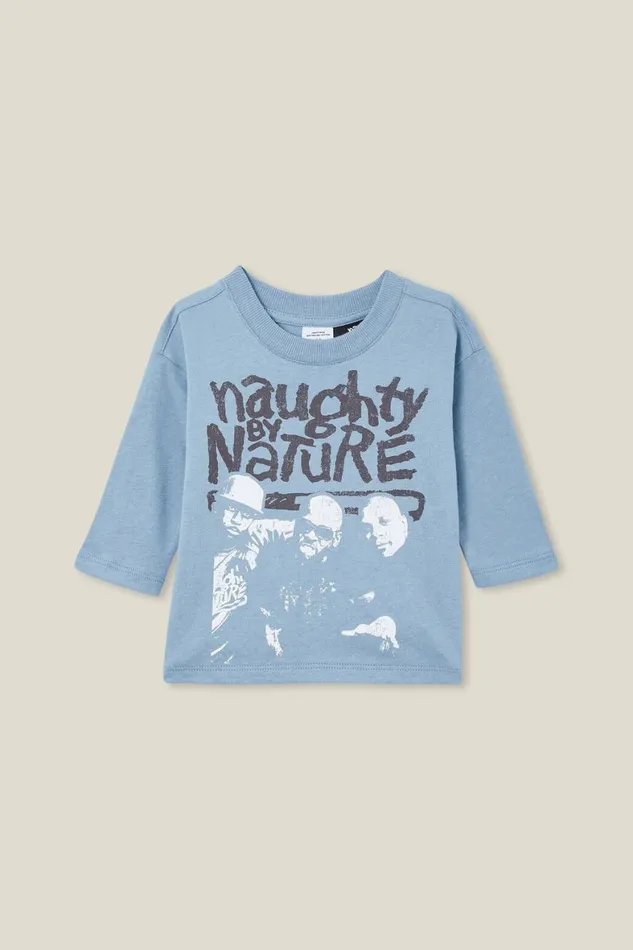 Baby Tops Jackets and Sweaters Cotton On Andie Drop Shoulder Long Sleeve Tee Lcn Lcn Nbn Dusty Bluenaughty By Nature