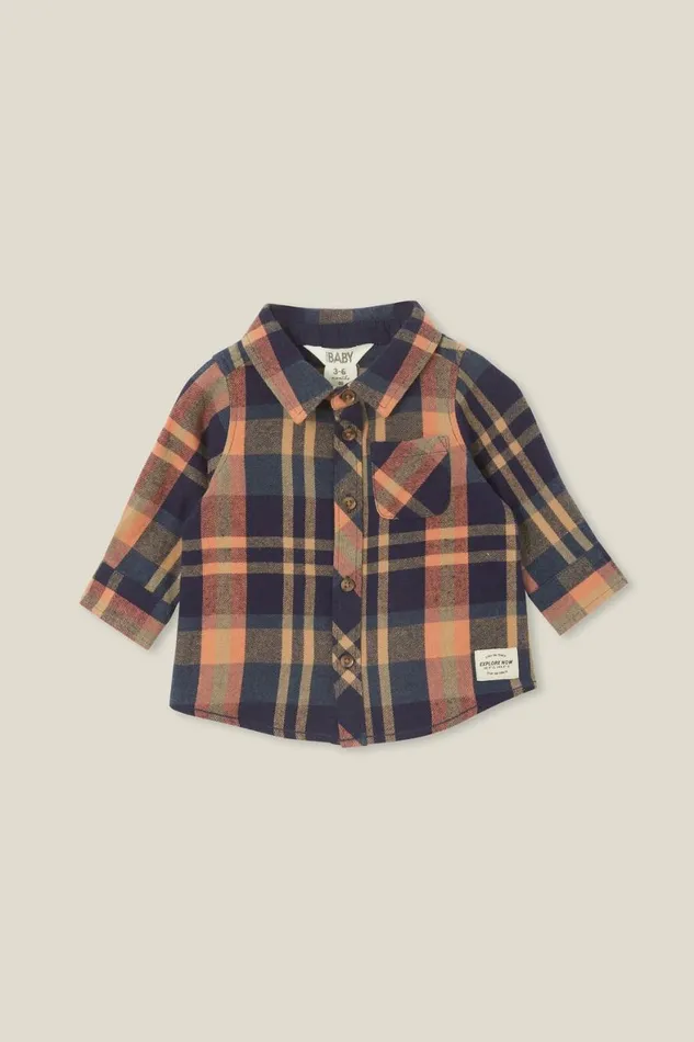 Baby Tops Jackets and Sweaters Cotton On Baby Rugged Shirt Navydusty Clay Plaid Baby Tops Jackets and Sweaters Cotton On Baby Rugged Shirt Navydusty Clay Plaid