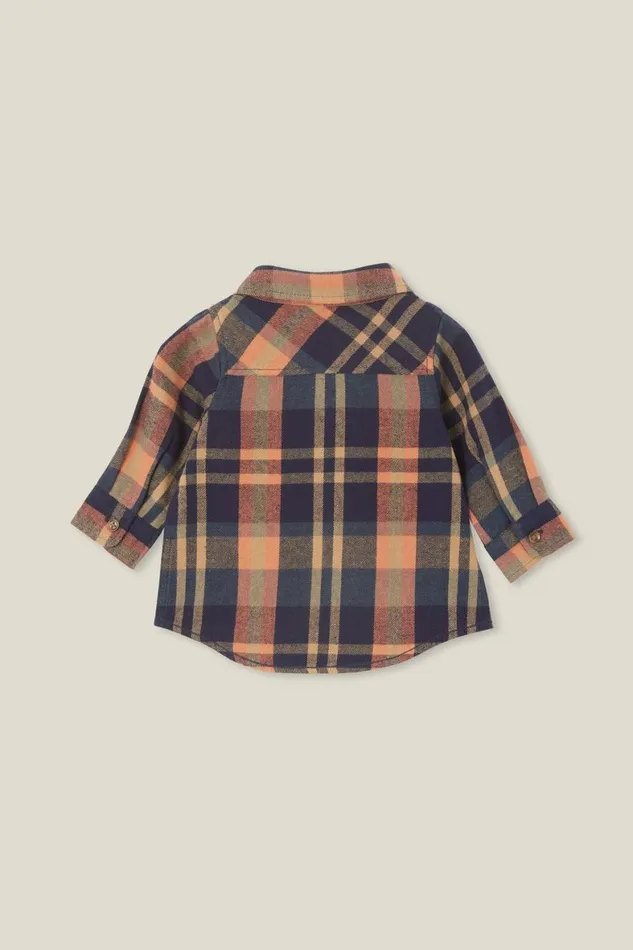 Baby Tops Jackets and Sweaters Cotton On Baby Rugged Shirt Navydusty Clay Plaid