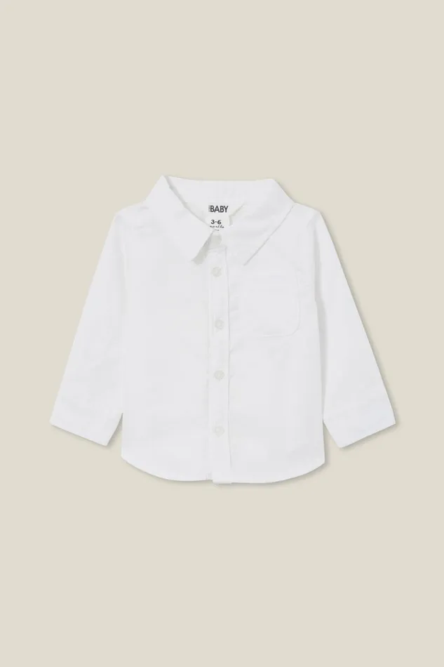 Baby Tops Jackets and Sweaters Cotton On Baby Rugged Shirt Vanilla