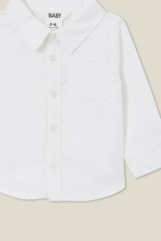 Baby Tops Jackets and Sweaters Cotton On Baby Rugged Shirt Vanilla
