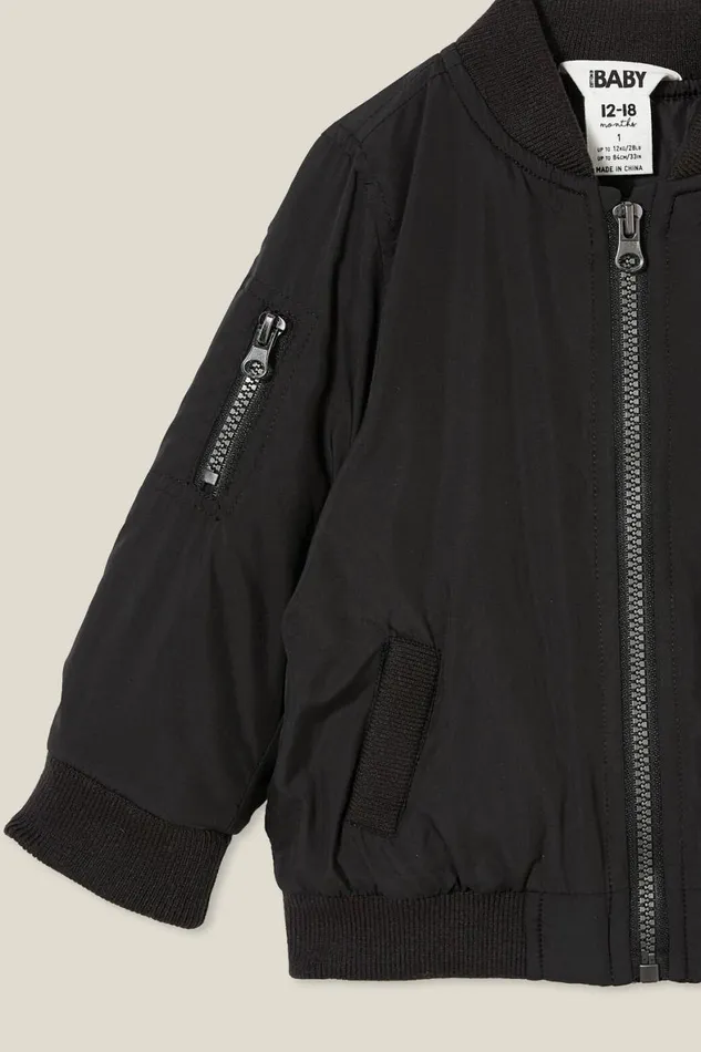 Baby Tops Jackets and Sweaters Cotton On Billy Bomber Jacket Black