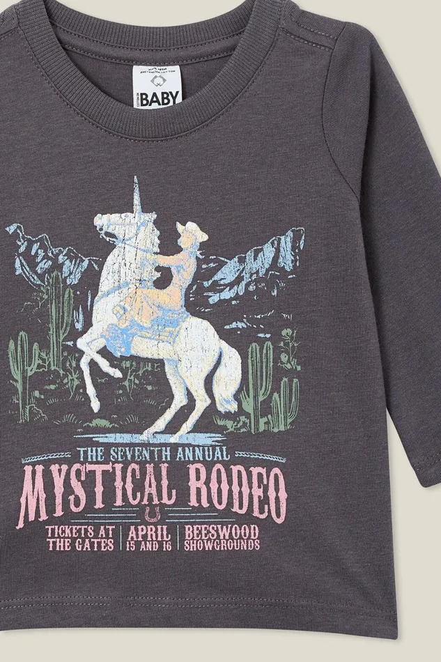 Baby Tops Jackets and Sweaters Cotton On Jamie Long Sleeve Tee Rabbit Greymystical Rodeo