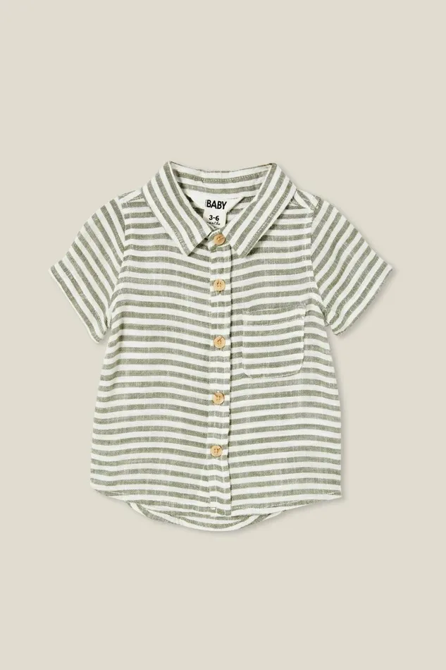 Baby Tops Jackets and Sweaters Cotton On Leonard Button Down Shirt Swag Greenvanilla Stripe Baby Tops Jackets and Sweaters Cotton On Leonard Button Down Shirt Swag Greenvanilla Stripe