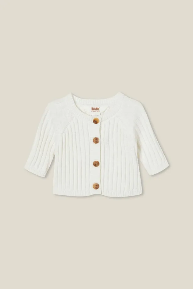 Baby Tops Jackets and Sweaters Cotton On Organic Newborn Rib Knit Cardigan Milk Baby Tops Jackets and Sweaters Cotton On Organic Newborn Rib Knit Cardigan Milk
