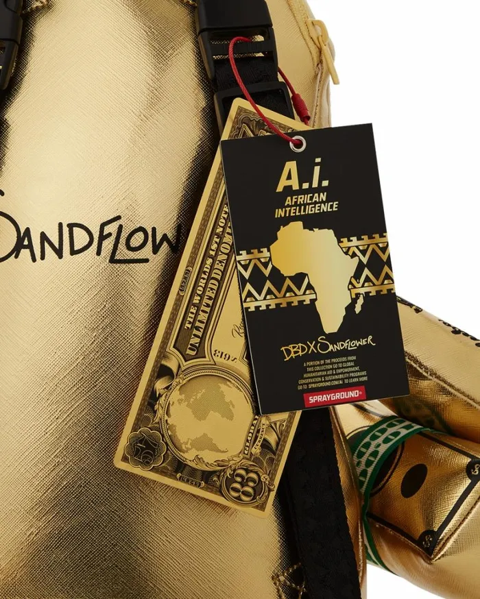 Bags SPRAYGROUND AI8 AFRICAN INTELLIGENCE PATH TO THE FUTURE II MEDIUM MONEYBEAR TEDDYBEAR BACKPACK
