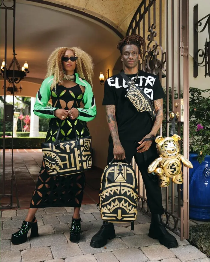 Bags SPRAYGROUND AI8 AFRICAN INTELLIGENCE PATH TO THE FUTURE II MEDIUM MONEYBEAR TEDDYBEAR BACKPACK