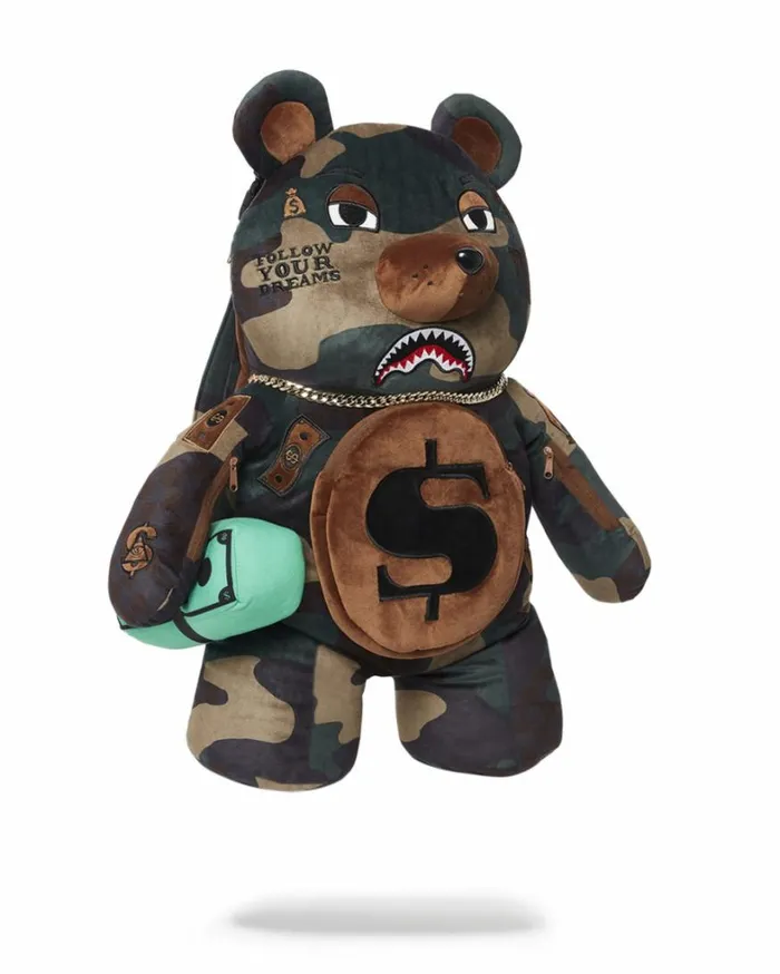 Bags SPRAYGROUND CAMOCHECK MONEYBEAR TEDDYBEAR BACKPACK