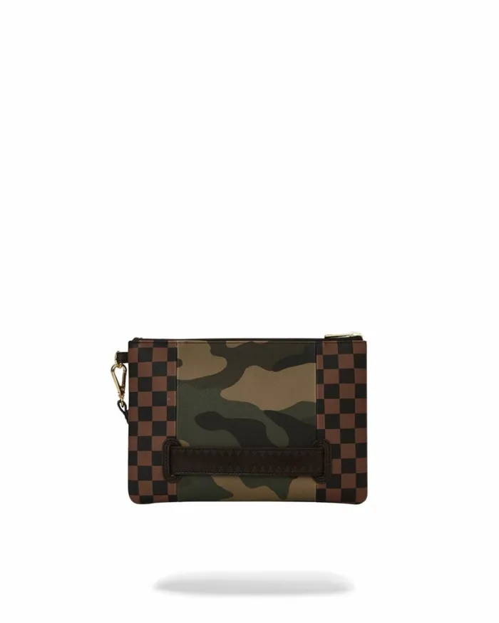 Bags SPRAYGROUND EXTERIOR GOLD ZIP POCKET SHARKS IN PARIS CROSSOVER CLUTCH