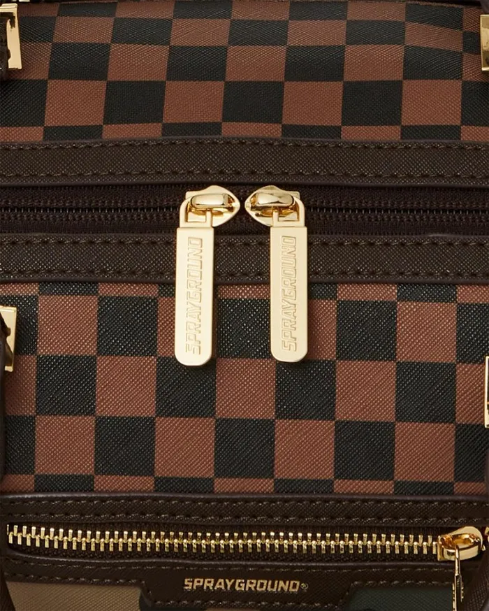 Bags SPRAYGROUND EXTERIOR GOLD ZIP POCKET SHARKS IN PARIS MINI DUFFLE