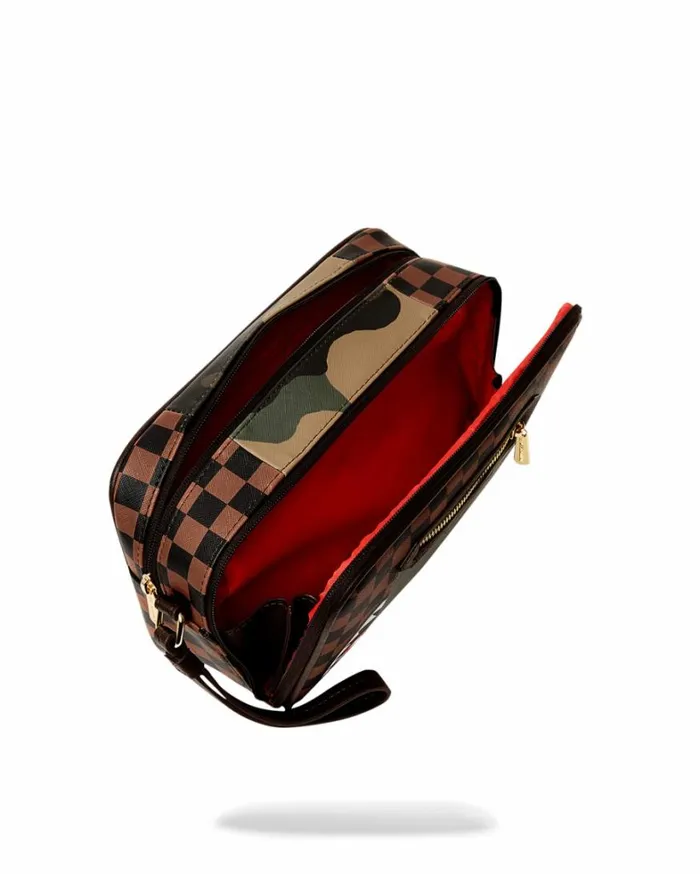 Bags SPRAYGROUND EXTERIOR GOLD ZIP POCKET SHARKS IN PARIS TOILETRY BRICKSIDE BAG