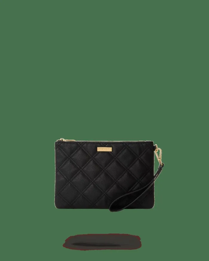 Bags SPRAYGROUND NOIR QUILT GOLD CHAIN SHARK CROSSOVER CLUTCH