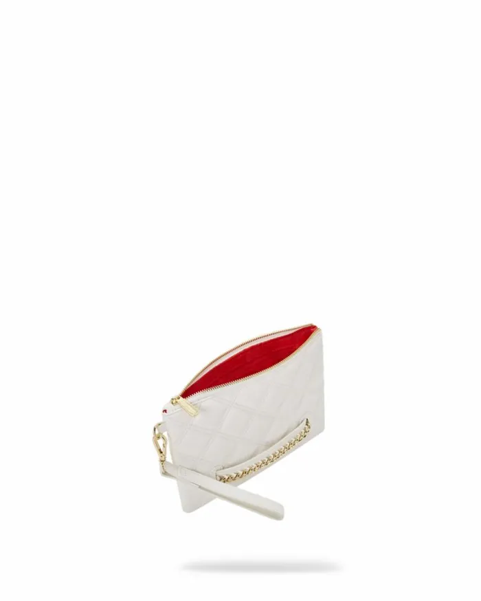 Bags SPRAYGROUND RIVIERA LE BLANC GOLD CHAIN SHARK CROSSOVER CLUTCH