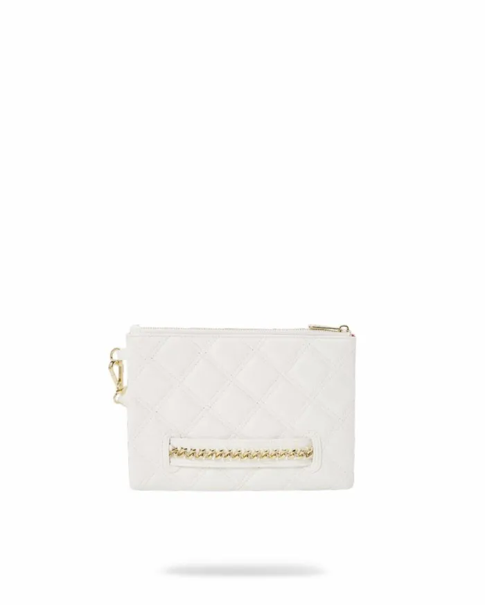Bags SPRAYGROUND RIVIERA LE BLANC GOLD CHAIN SHARK CROSSOVER CLUTCH