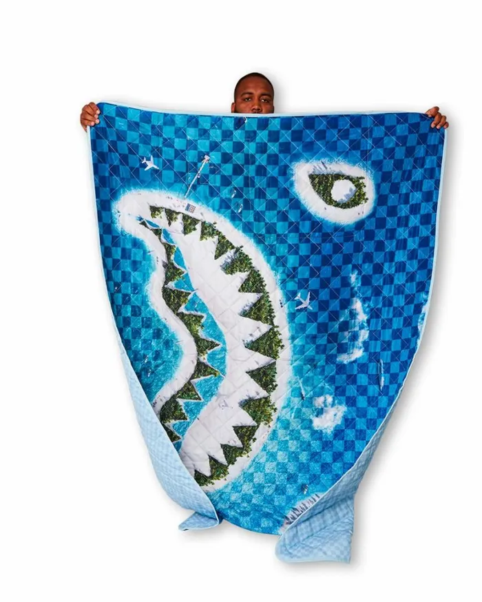 Bags SPRAYGROUND SHARK ISLAND PACKABLE BEACH MAT BLANKET WATER RESISTANT CONVERTIBLE TOTE