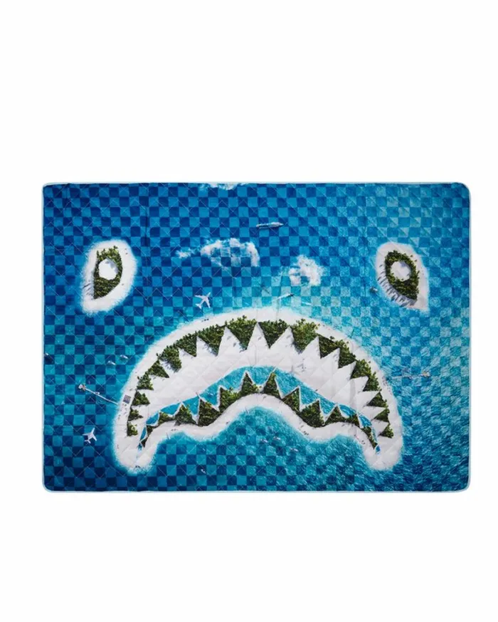 Bags SPRAYGROUND SHARK ISLAND PACKABLE BEACH MAT BLANKET WATER RESISTANT CONVERTIBLE TOTE