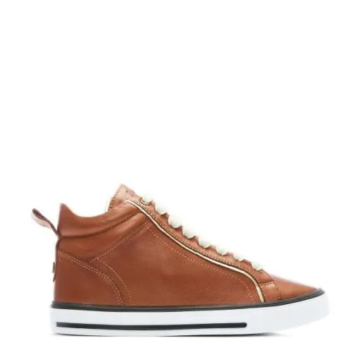 Baine Tan Leather Women Moda In Pelle HighTop Trainers Baine Tan Leather Women Moda In Pelle HighTop Trainers