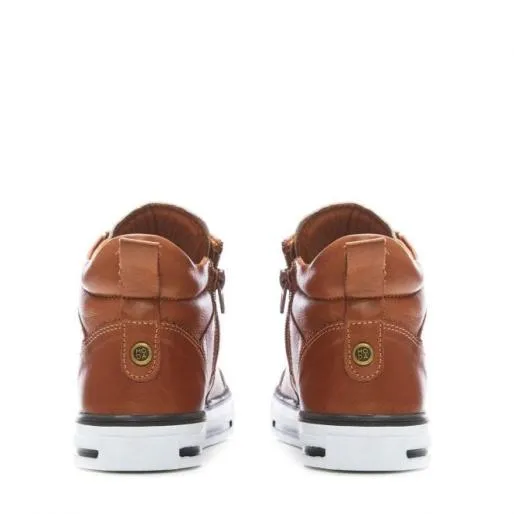 Baine Tan Leather Women Moda In Pelle HighTop Trainers Baine Tan Leather Women Moda In Pelle HighTop Trainers