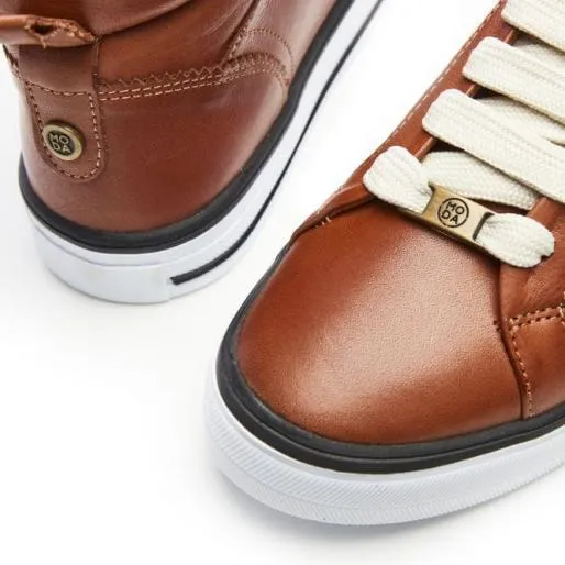 Baine Tan Leather Women Moda In Pelle HighTop Trainers Baine Tan Leather Women Moda In Pelle HighTop Trainers