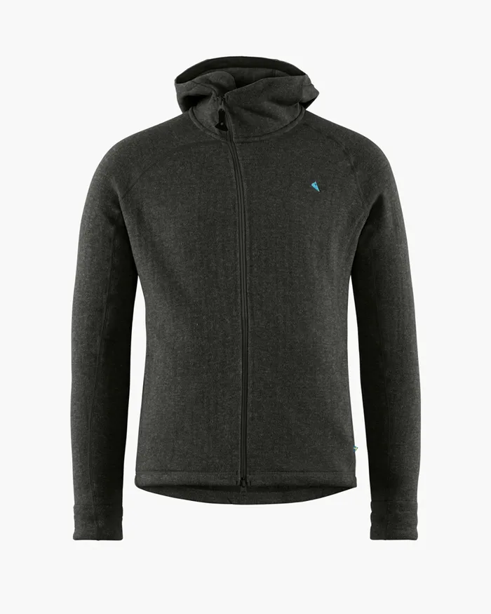 Balder Hoodie Wool MidLayer Charcoal Men Klttermusen Fleeces and Sweaters