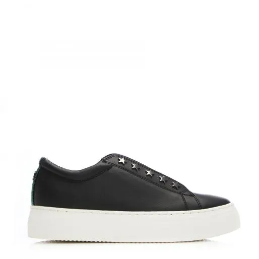 Balinie Black Porvair Women Moda In Pelle Platform Trainers