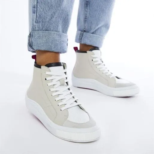 Beatryce Off White Leather Women Moda In Pelle HighTop Trainers Beatryce Off White Leather Women Moda In Pelle HighTop Trainers