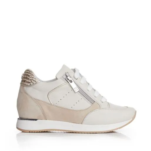 Belucci Off White Leather Women Moda In Pelle White Trainers