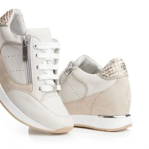 Belucci Off White Leather Women Moda In Pelle White Trainers Belucci Off White Leather Women Moda In Pelle White Trainers