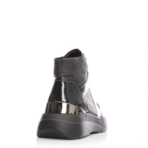 Belus Dark Grey Porvair Women Moda In Pelle Chunky Trainers Belus Dark Grey Porvair Women Moda In Pelle Chunky Trainers
