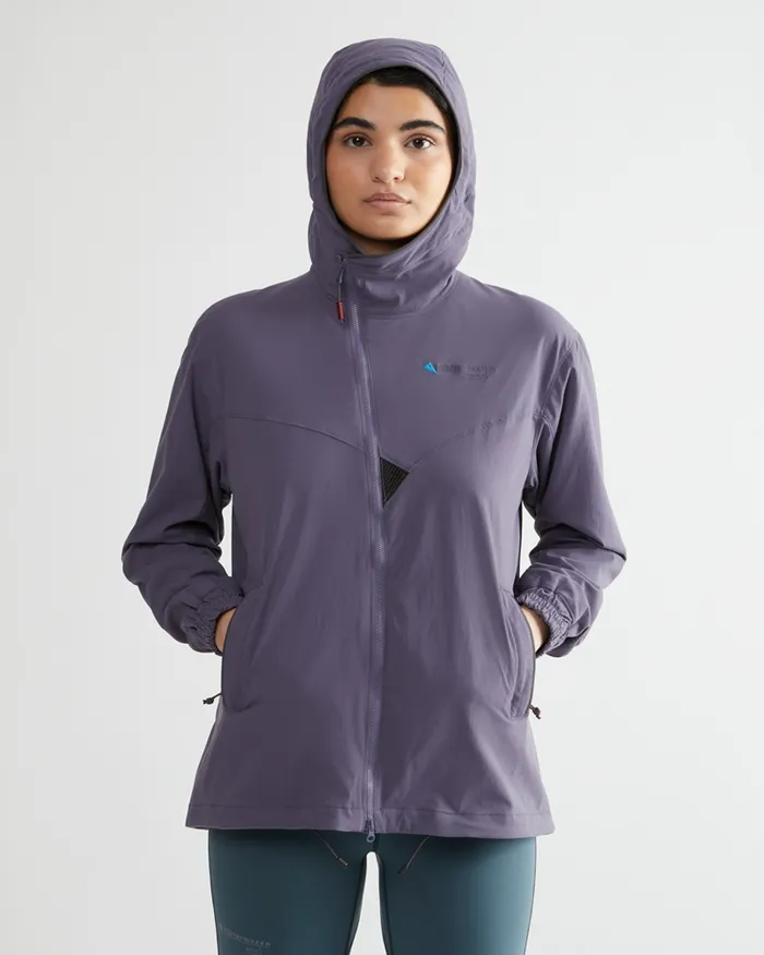 Bestla Zip Hood Wind Jacket Raven Women Klttermusen Wind Resistant Jackets