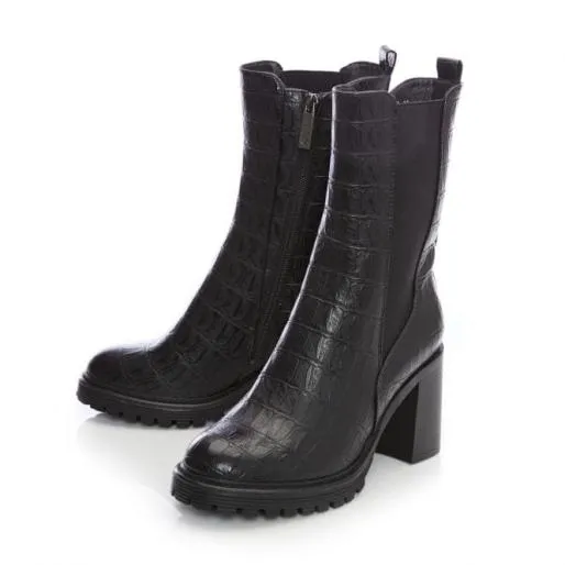 Bethny Black Croc Porvair Women Moda In Pelle Ankle Boots Bethny Black Croc Porvair Women Moda In Pelle Ankle Boots