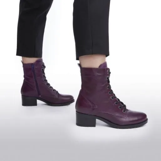 Bezzie Purple Leather Women Moda In Pelle Leather Boots Bezzie Purple Leather Women Moda In Pelle Leather Boots