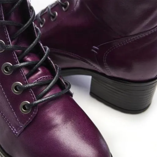 Bezzie Purple Leather Women Moda In Pelle Leather Boots Bezzie Purple Leather Women Moda In Pelle Leather Boots